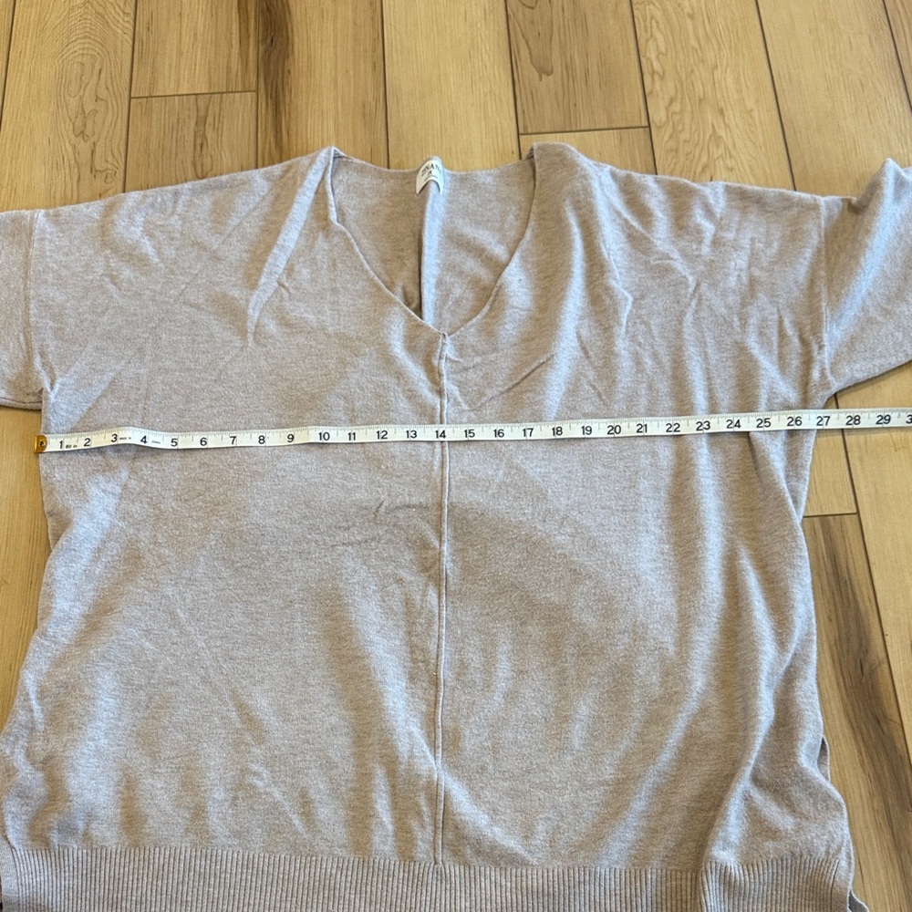 Zenana Outfitters V-Neck Sweater in Soft Beige - Picture 5 of 6